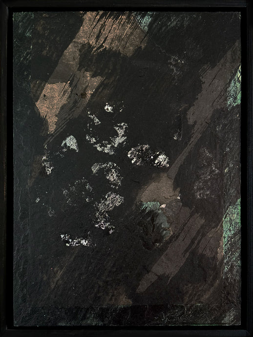 'It started green' mixed media painting