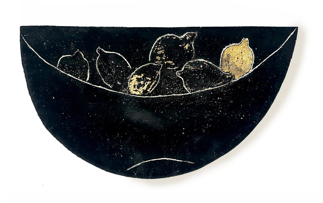 Black lemons plaster painting