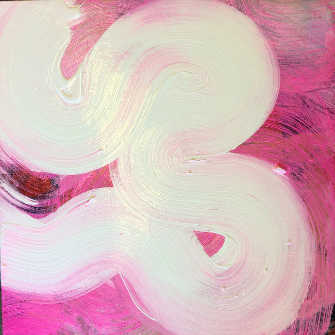Pink clowd acrylic painting