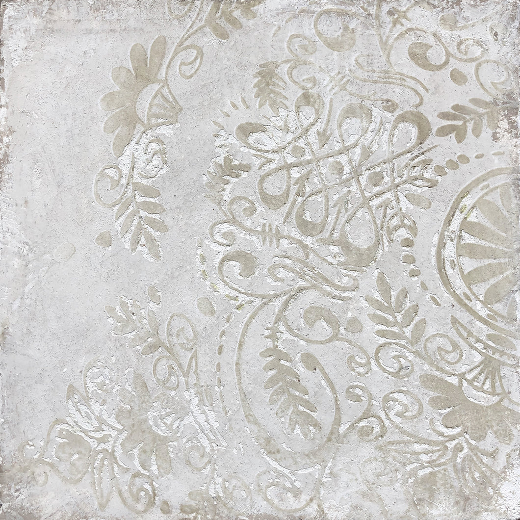 White lace plaster painting