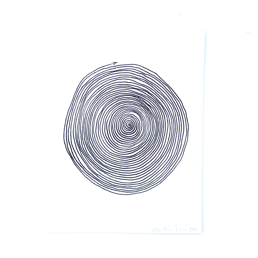 Spiral print on Cotton Paper